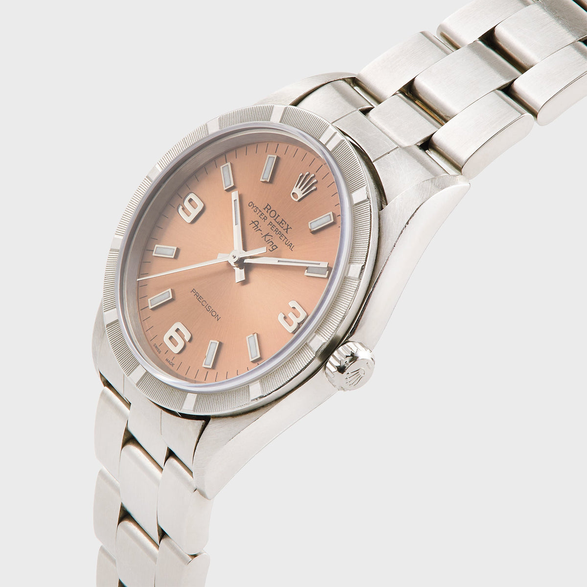 Wind Vintage Rolex Air-King Reference 14010 Pink Dial Unpolished - Pink
