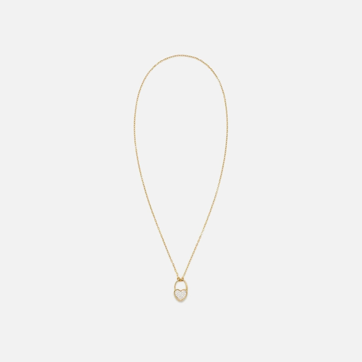 Yvonne Leon Collier Cadenas Coeur Diamants PM - Yellow Gold