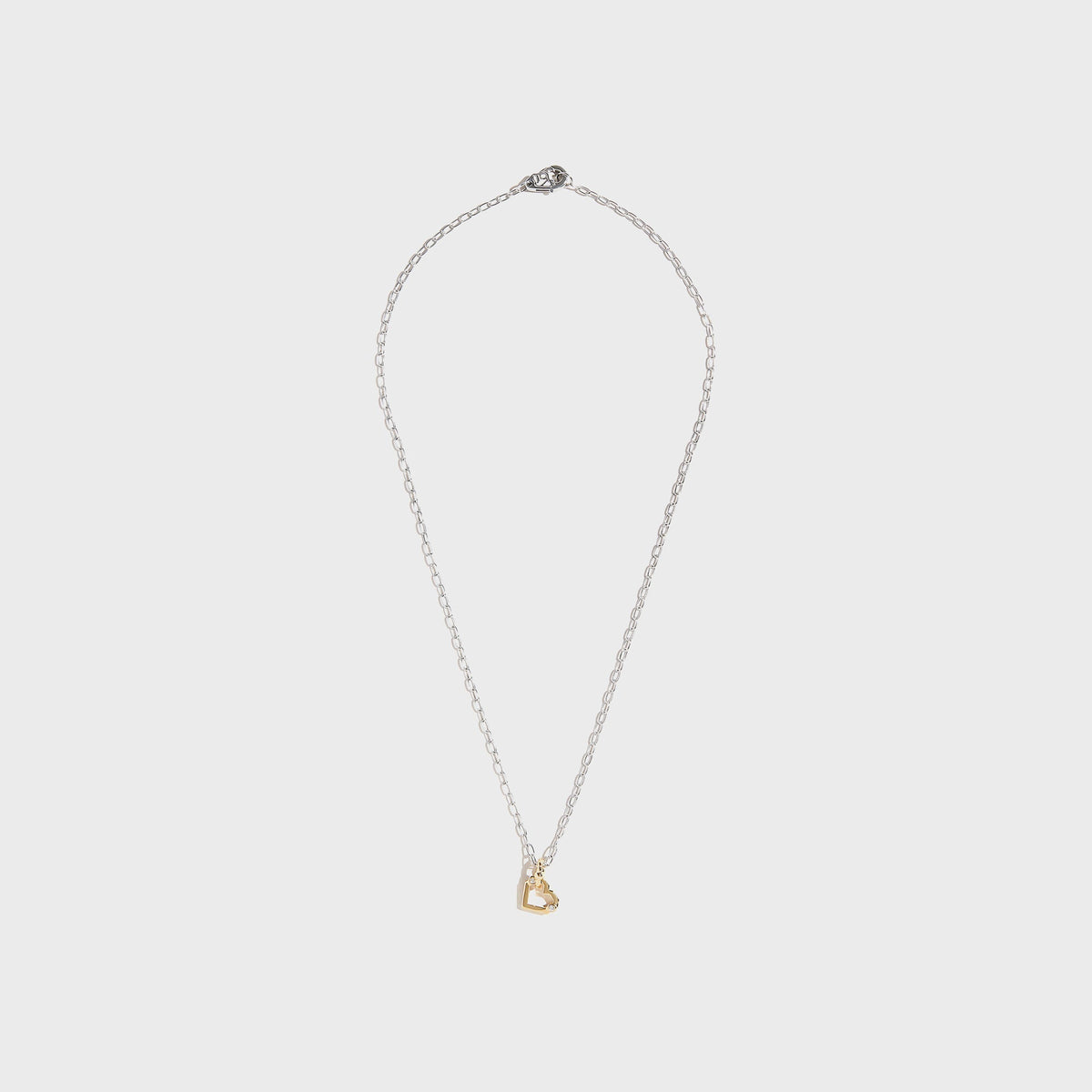 Greg Yuna Umlaut Heart Drop Necklace - Silver / Gold