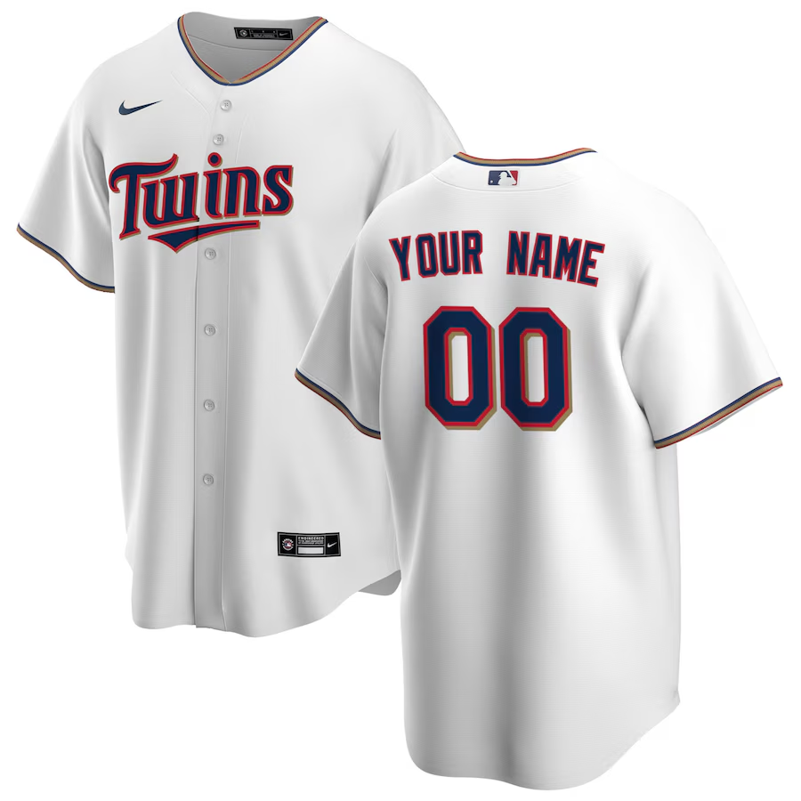 Men's Minnesota Twins White Replica Custom Jersey