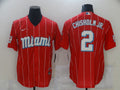 Men's Miami Marlins Jazz Chisholm Jr. #2 Red Replica Baseball Jersey