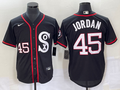 Men's Chicago White Sox Michael Jordan #45 Black Authentic Game Jersey