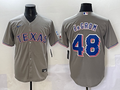 Men's Texas Rangers Jacob deGrom #48 Gray Limited Player Jersey