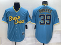 Men's Milwaukee Brewers Corbin Burnes #39 Blue Stitched Jersey