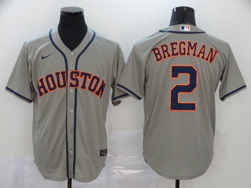 Men's Houston Astros Alex Bregman #2 Gray Replica Baseball Jersey1