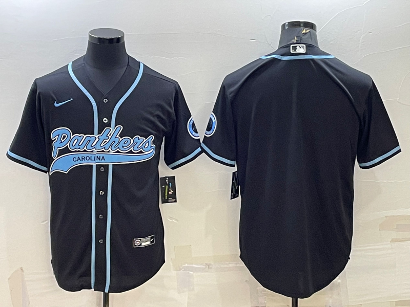 Men's Carolina Panthers Black Blank Jersey1