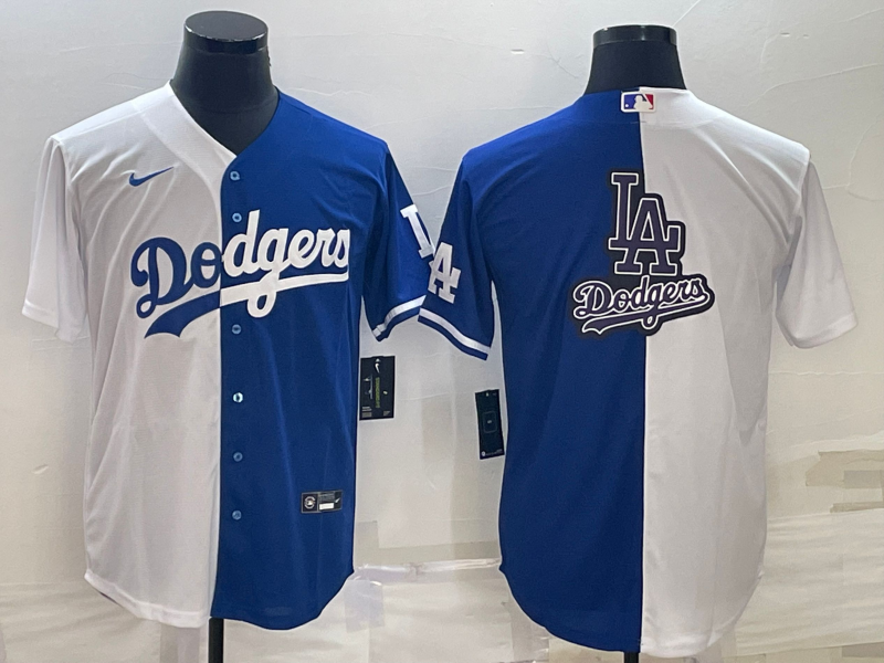 Men's Los Angeles Dodgers White/Blue Replica Player Jersey1