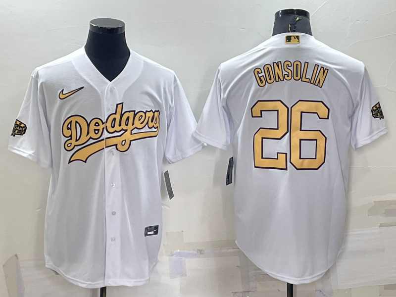 Men's Los Angeles Dodgers Tony Gonsolin #26 White Replica Baseball Jersey1