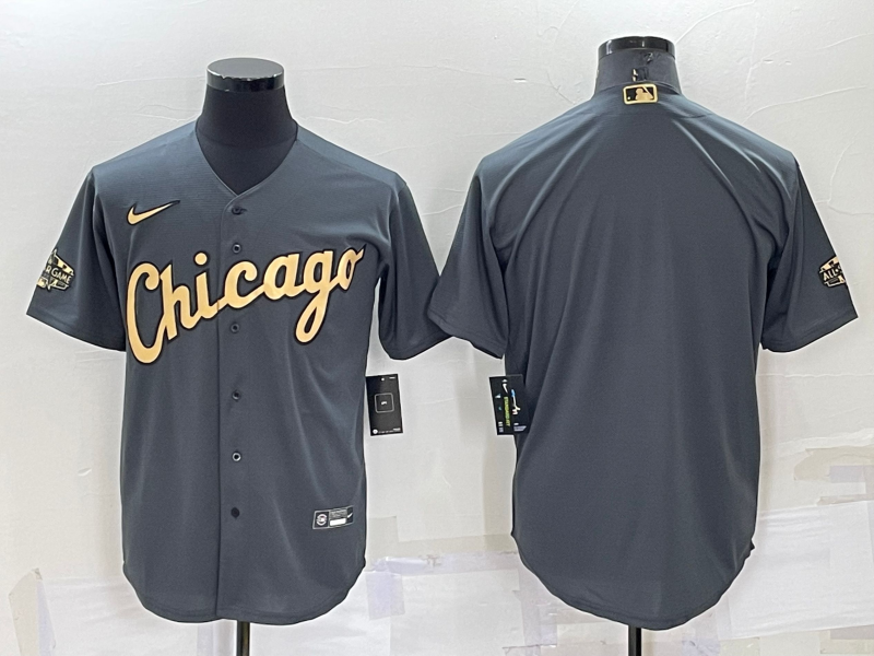 Men's Chicago White Sox Dark Gray Replica Blank Jersey1