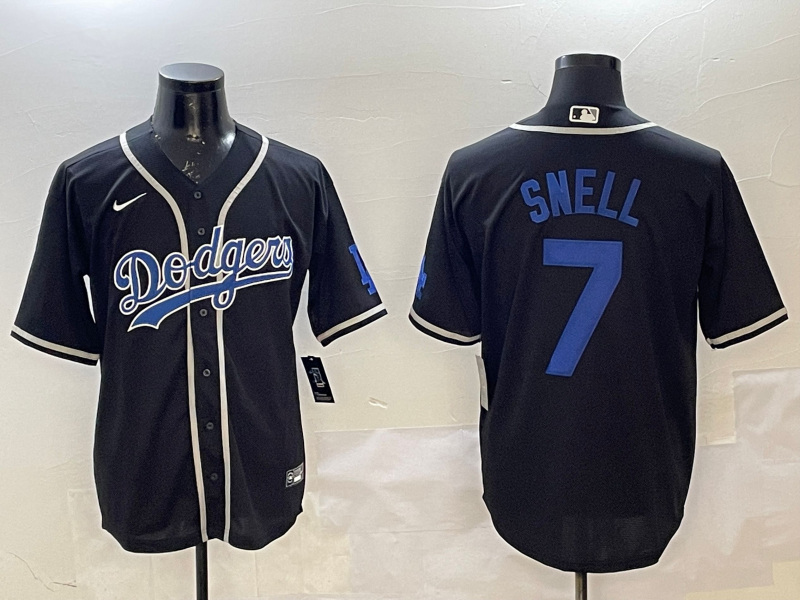 Men's Los Angeles Dodgers Blake Snell #7 Black Replica Game Jersey